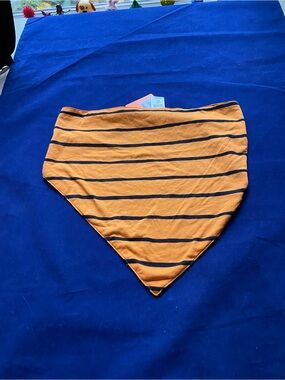 New Halloween Hope & Wonder Pet Bandana Orange & Black Striped M/L